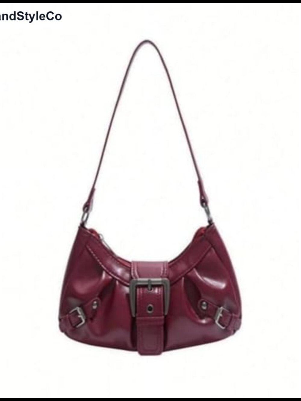 Y2K Mini Crescent Hobo Bag with Adjustable Straps Soft Faux Leather